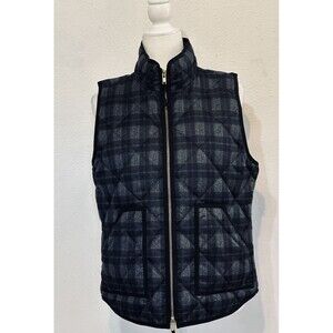 J. Crew Women Size M Excursion Plaid Quilted Puffer Vest Full Zip Outdoors Fall